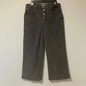 Levi’s Mile High Cropped Wide Leg  Buttoned Fly Grey Jeans W30